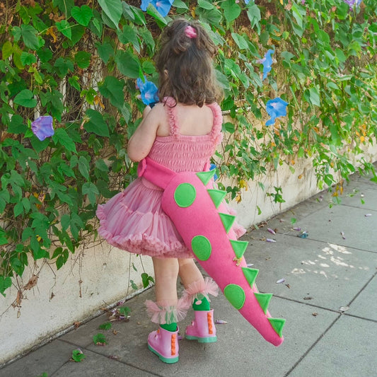 Pink spotty dinosaur tail